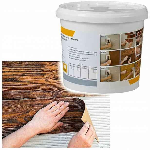 Elastický akrylový lepicí přípravek Sdp-kd pro lamely a fasádní desky, bílý, 7 kg