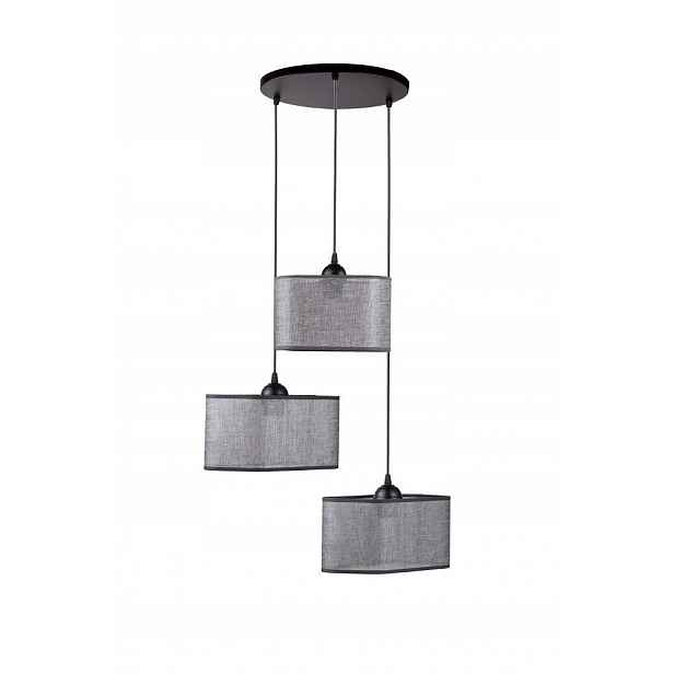 Lustr Závěsná stropní lampa do obývacího pokoje ložnice, šedé stínidlo Loft