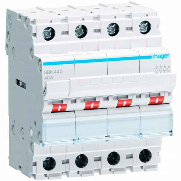 Modulární izolační vypínač 4pólový 4P 40A 400V SBN440 Hager