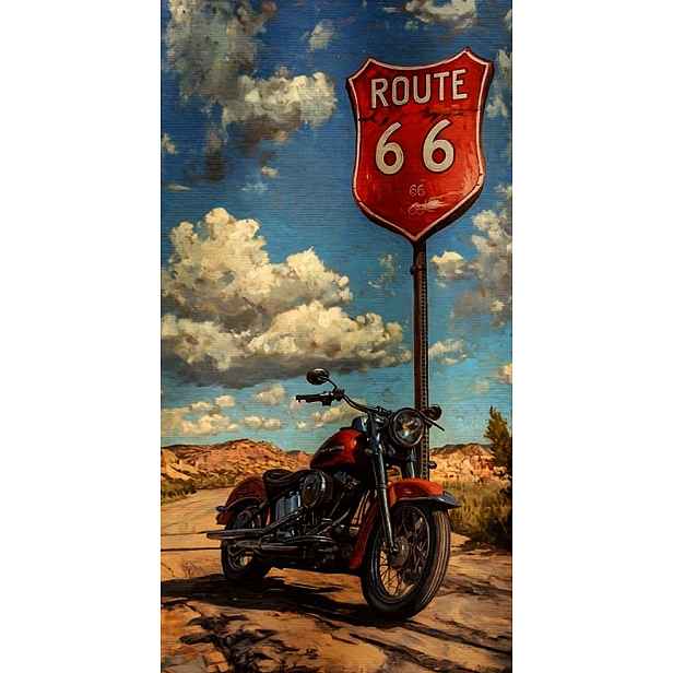 Ručník Motocykl Route 66 Usa Plážový Ručník Pro Motorkáře 75x150