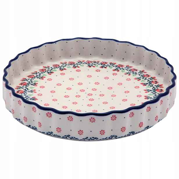 Tartovačka 24 cm Umělecká keramika Bolesławiec dek 1971 Květy Liana