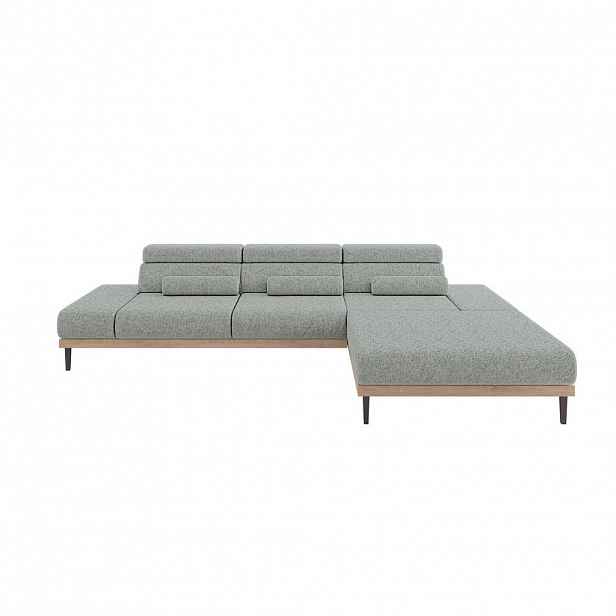 ALTDECOR ELEKTRICKÁ rohová pohovka MONA, pravá, 316x205x85 cm, zelená, velur