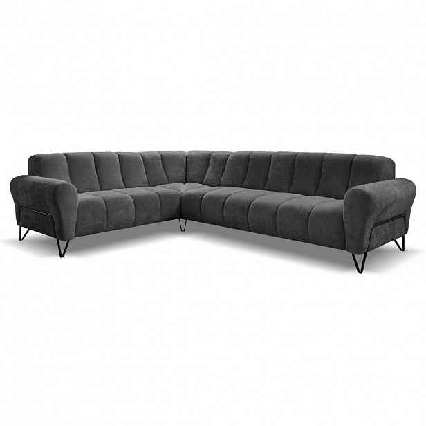 Beautysofa ROHOVÁ pohovka Volare bez funkce spaní, antracit, pravá
