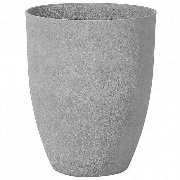Beliani KVĚTINÁČ světle šedý kulatý 43/43/52 cm Croton