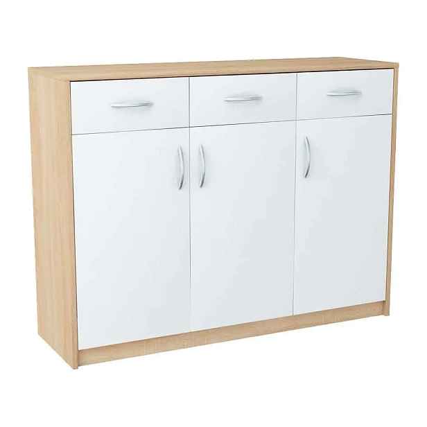 Casarredo Komoda AGNES/HIT 3D3S dub sonoma/bílá