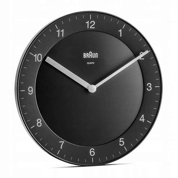 Černý Klasický Nástěnný Hodinový Stroj Braun BC06B 20 cm