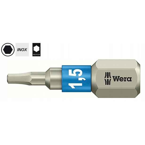 Nerezový imbusový bit 1,5 mm x 25 mm 1/4" Hex-Plus Inox 3840/1 Ts 071070 Wera