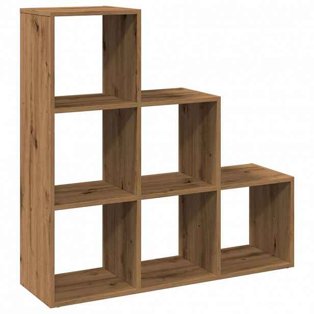 vidaXL Knihovna/dělící stěna 3patrová dub artisan 99x29x99 cm kompozit