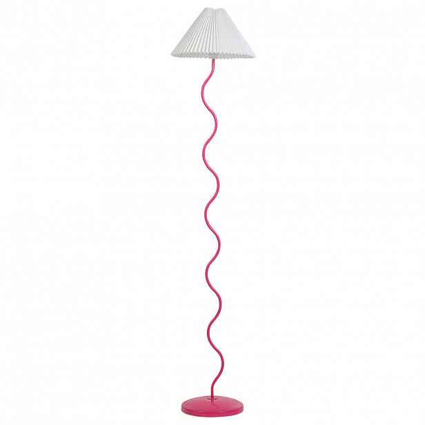 Beliani STOJACÍ LAMPA Bílá/Růžová Jikawo