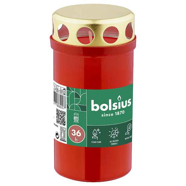Hřbitovní svíčka BOLSIUS 36 hodin červená