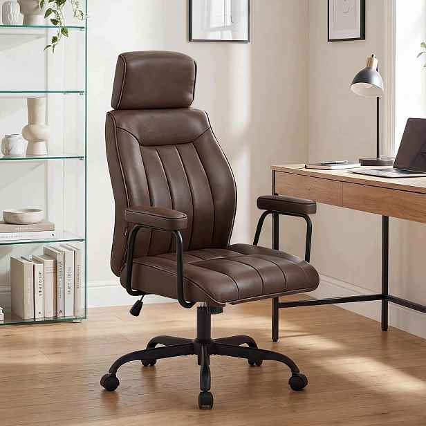 Otočné kancelářské křeslo Ergonomické křeslo Pu kůže Nosnost 136 kg