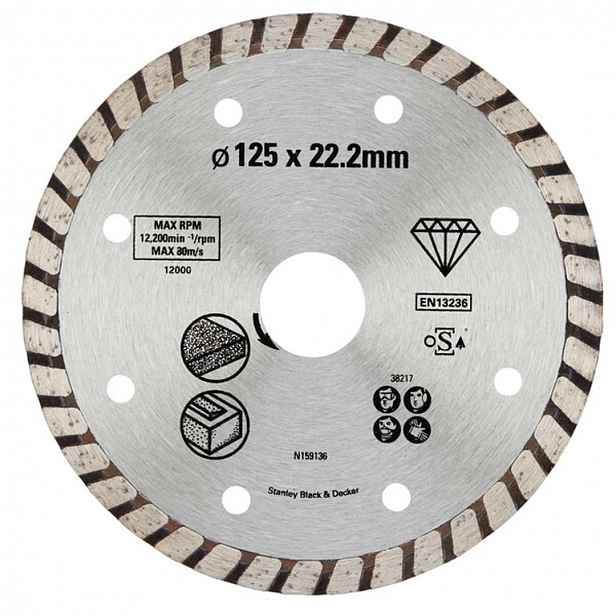 Stanley - Diamantový řezný kotouč na žulu a cihly, 125x22,2 mm STA38217-XJ