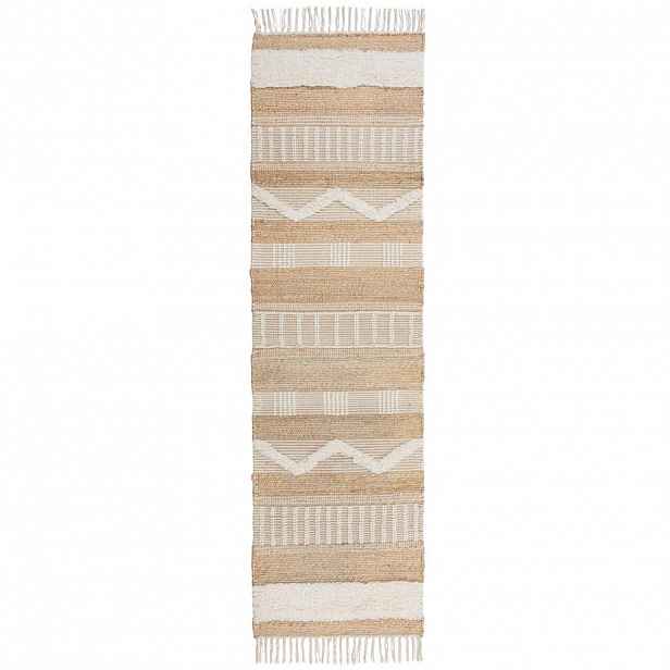 Flair Rugs RUČNĚ TKANÝ KOBEREC, 230/60 cm krémová, přírodní barvy