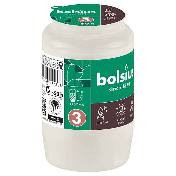 Náplň do hřbitovních luceren BOLSIUS 50 hodin bílá