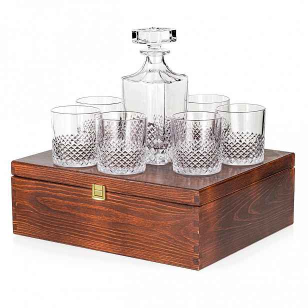 Sada na whisky 6+1 Crystal karafa sklenice v krabičce s gravírováním