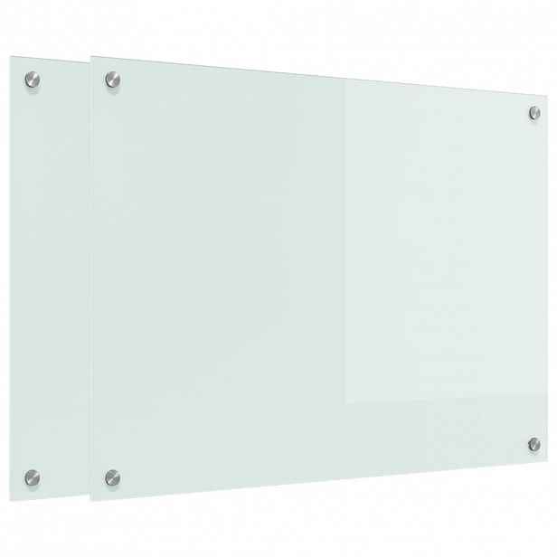 vidaXL Kuchyňský obklad 2 ks Bílá 80 x 60 cm tvrzené sklo