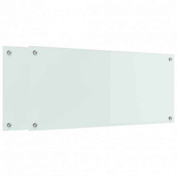 vidaXL Kuchyňský obklad 2 ks Bílá 90 x 40 cm tvrzené sklo