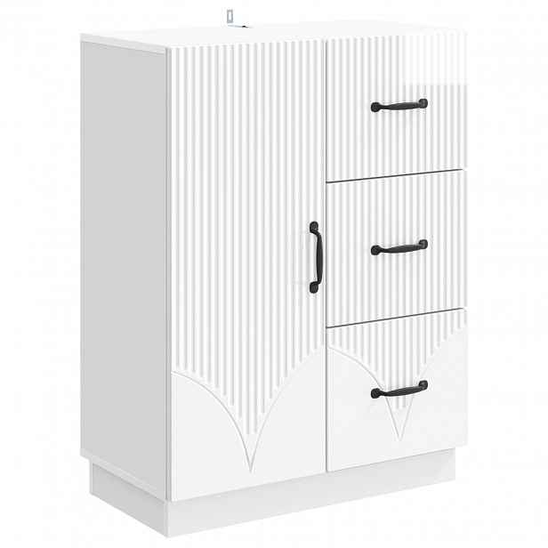 vidaXL Servírovací skříň Bílá s vysokým leskem 66 x 34,5 x 87 cm