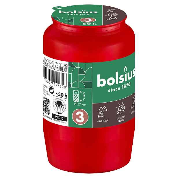 Náplň do hřbitovních luceren BOLSIUS 50 hodin červená