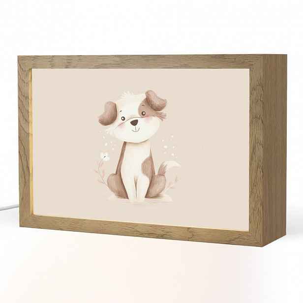 OnlyWow NOČNÍ LAMPIČKA Pes - skvrnitý - hnědý 30x20 cm