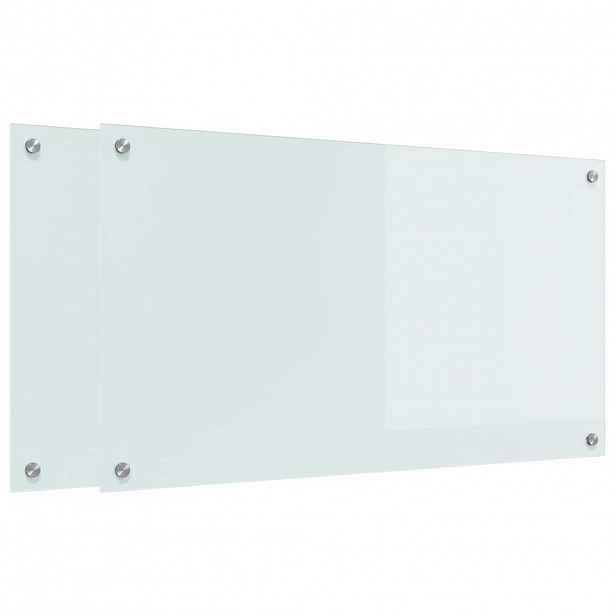 vidaXL Kuchyňský obklad 2 ks Bílá 90 x 50 cm tvrzené sklo