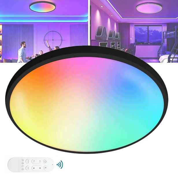 Stropní Svítidlo Stropní Svítidlo Led Rgb Cct Kulatá Barevná S Dálkový Ovladač
