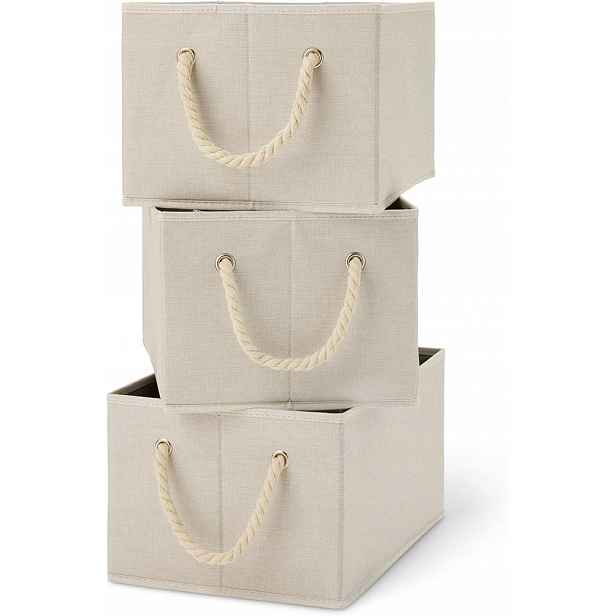 Amazon Basics skládací úložné boxy s držadly, 3 ks