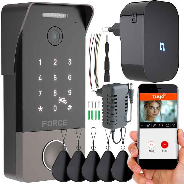Force Db-ahd-t-rk Videodomofon Videozvonek Interkom 2MP Ahd Rfid Tuya WiFi