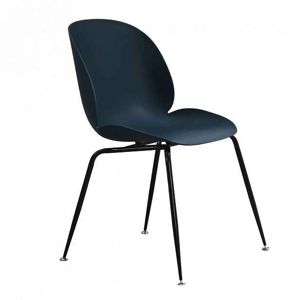 Jídelní židle SONAIA plast / kov Tempo Kondela Tmavě modrá