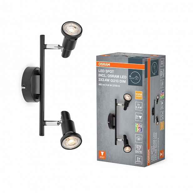 Led Spot 2X3.4W 927 GU10 Bk