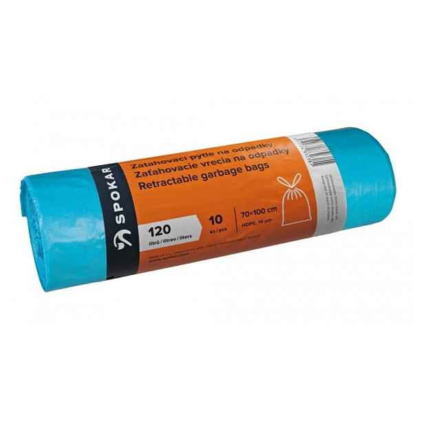 Spokar sáčky na odpadky zatahovací 120l-10ks (oranžová etiketa)
