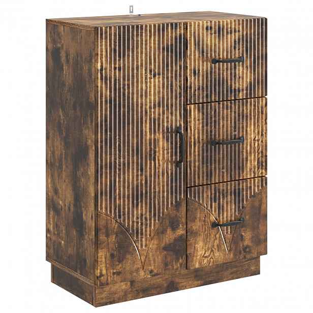 vidaXL Servírovací skříň se zásuvkou Kouřový dub 66 x 34,5 x 87 cm