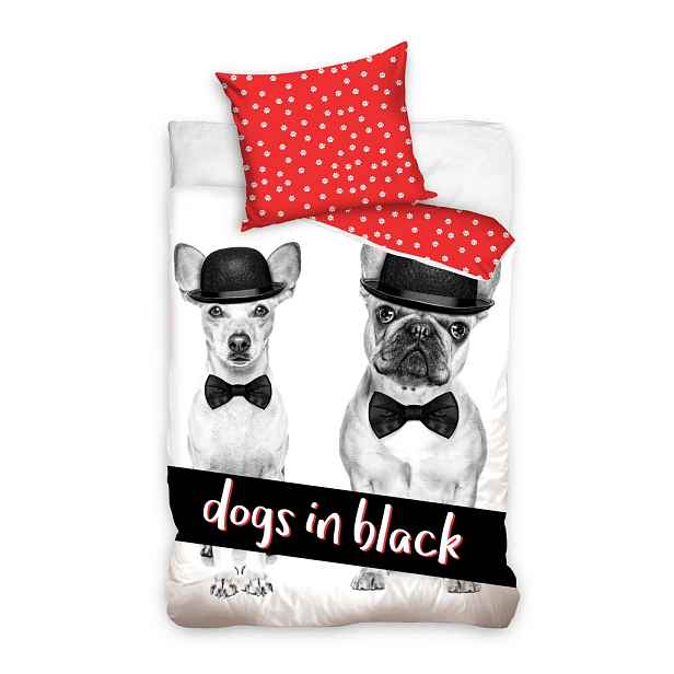 Zábavné Povlečení Psi Dogs In Black Povlečení Francouzský Buldoček 160x200