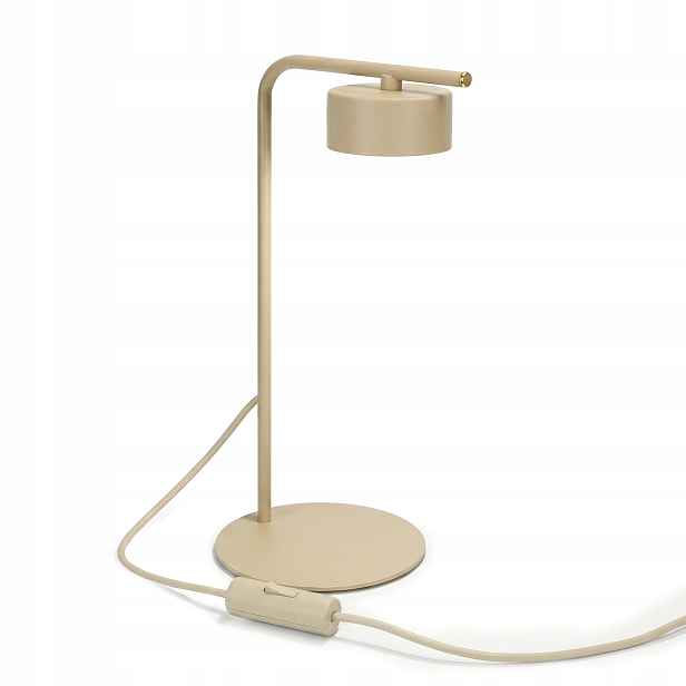 Béžová, minimalistická designová stolní lampa GX53 pro noční stolek