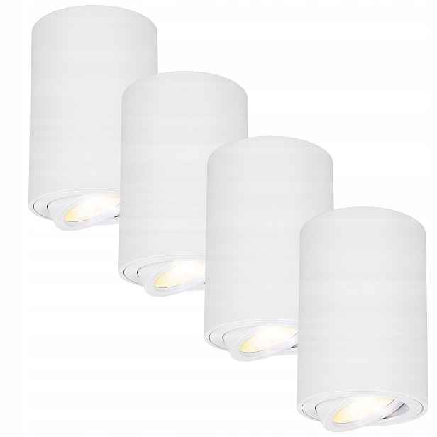 Stropní Led halogenové svítidlo Tuba GU10 Pohyblivé bílé Spot x4