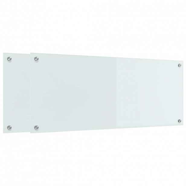 vidaXL Kuchyňský obklad 2 ks Bílá 100 x 40 cm tvrzené sklo