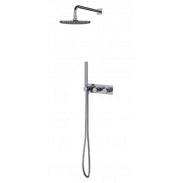 OMNIRES Contour - Sprchový set s baterií pod omítku, s tělesem, průměr 25 cm, chrom SYSCT10CR