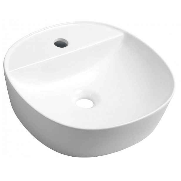 Sapho - Umyvadlo Lugano, průměr 40,5 cm, s 1 otvorem pro baterii, bílá AR491