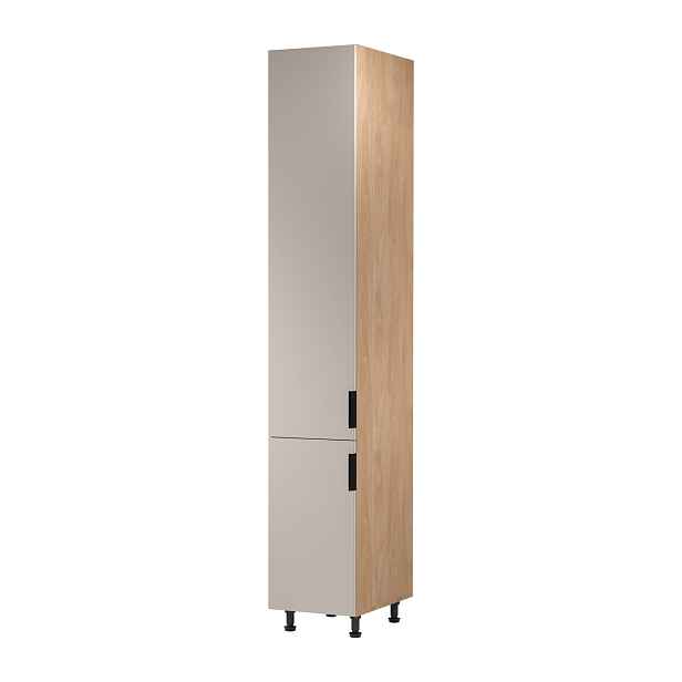 Vysoká kuchyňská skříň SALERNO - šířka 40 cm, dub / béžová, levé provedení