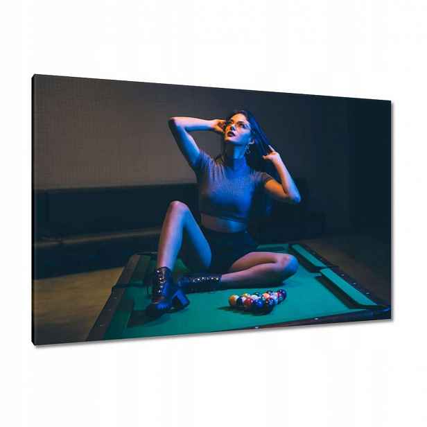 Obrazy 120x80 Kulečník Hra Stůl Bílé Tyče