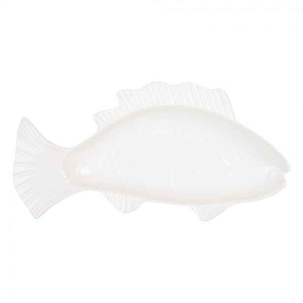 Bílá miska / talíř ve tvaru ryby Fish Bowl - 30*15*3 cm / 150 ml Clayre & Eef