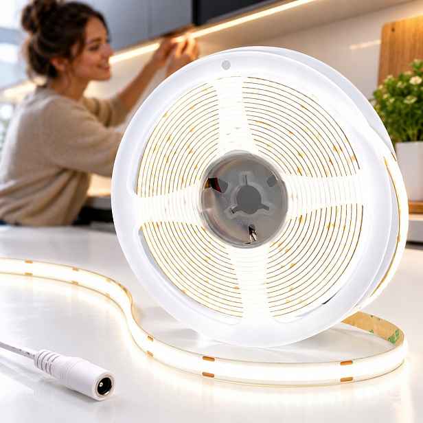 Led pásek Cob 10M 24V 6000K IP20 Led pásek Jednotné světlo Diy Set