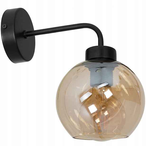Nástěnné svítidlo Milagro Sofia 1x60W E27 Černá Jantarová IP20