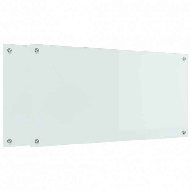 vidaXL Kuchyňský obklad 2 ks Bílá 100 x 50 cm tvrzené sklo