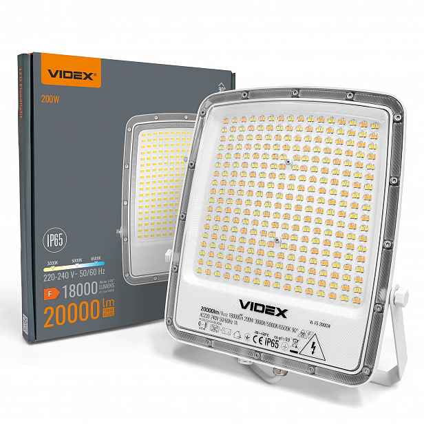 Led reflektor Halogen Reflektor 200W 20000lm 3000-6500K Cct IP65 Bílý