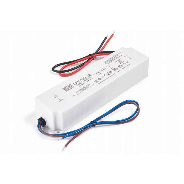 Led zdroj Mean Well 12V 100W 8.5A vodotěsný, IP67, hermetický