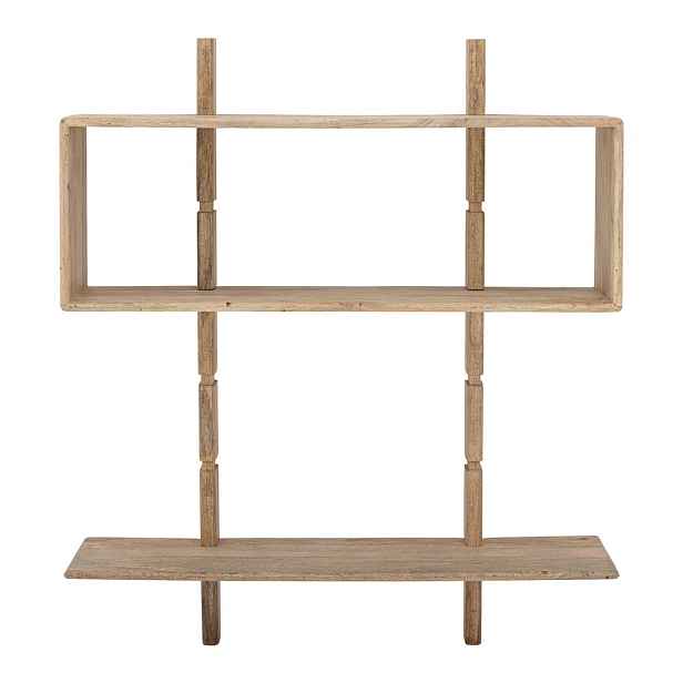 Nástěnná knihovna z mangového dřeva v přírodní barvě 96,5x110,5 cm Millian – Bloomingville