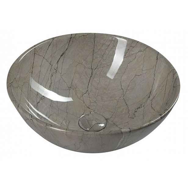 Sapho Dalma - Umyvadlo na desku, průměr 42 cm, bez otvoru pro baterii, bez přepadu, grigio MM113