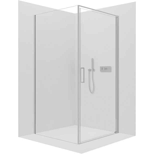 Sprchový kout Porte L/P - 8 mm - chrom, transparentní sklo - 90x90x195 cm - otočný