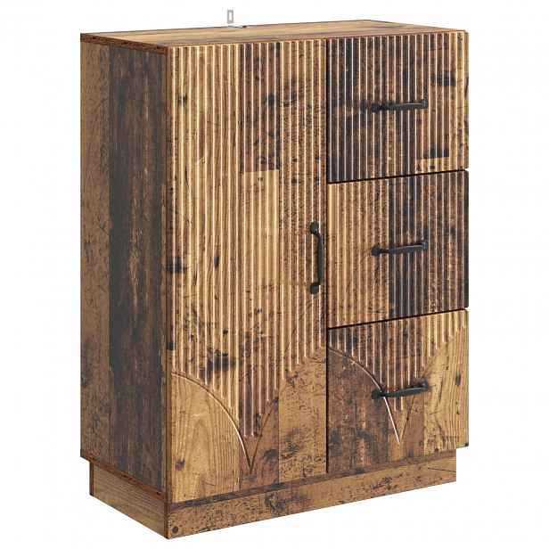 vidaXL Servírovací skříň se zásuvkou Staré dřevo 66 x 34,5 x 87 cm